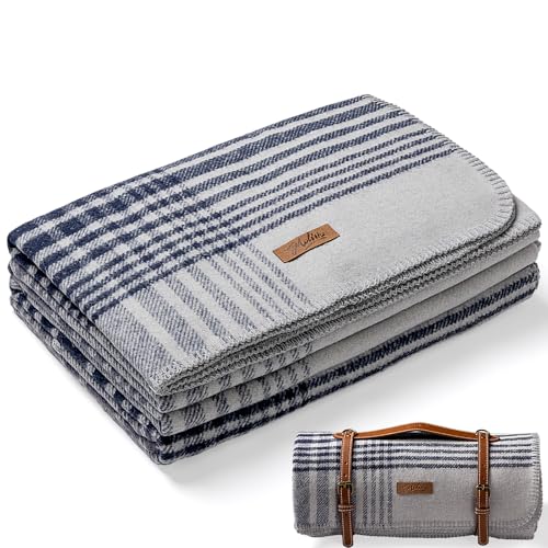 Molithe 100% Wool Blanket, 62" x 86", Warm, Thick, Military, Camping Gear - color: Cloud Gray
