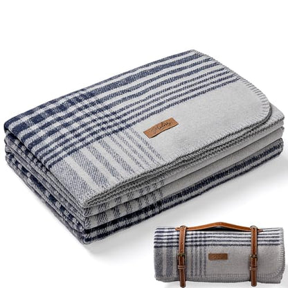 Molithe 100% Wool Blanket, 62" x 86", Warm, Thick, Military, Camping Gear - color: Cloud Gray