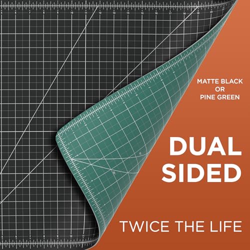 ALVIN GBM Self-Healing Cutting Mat 18 x 36 inch | Double-Sided Green/Black | 5-Layer Gridded Surface for Arts, Crafts and Sewing - Model GBM1836 - size: 36"L x 18"W