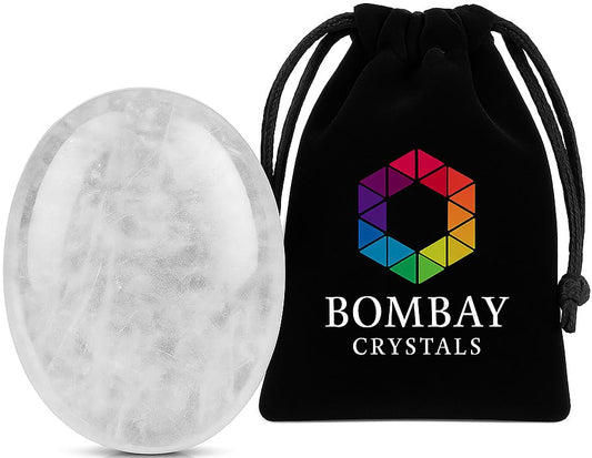 Natural Polished Thumb Palm Crystal for Meditation, Clear Quartz Worry Stone for Stress Relief, Anxiety Support & Pocket Reiki Healing - color: Crystals Quartz