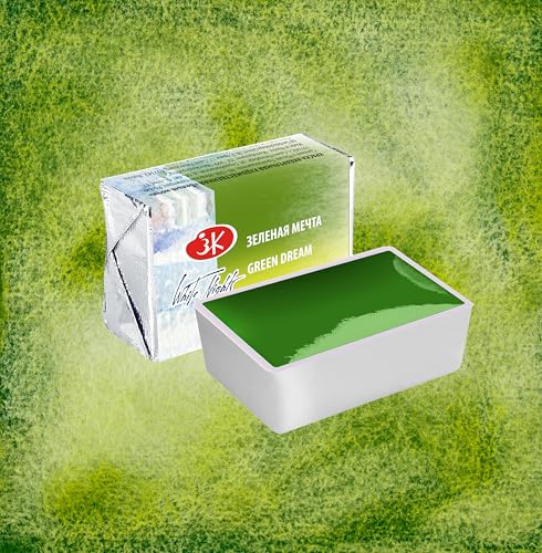 White Nights Limited Edition Granulation Metamorphoses Watercolor Collection of Professional Artist Grade Paints Vibrant Lightfast Colors by Nevskaya Palitra (Green Dream) - color: Green Dream