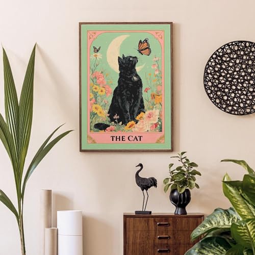 RYMILIE Cat Diamond Art Kits for Adults Diamond Painting Kit 12x16in | 5D Healing Stress Relief Diamond Art Painting Kit for Beginners, DIY Full Round Drill Gem Art Crafts for Home Wall Decor Gift - color: DP03874