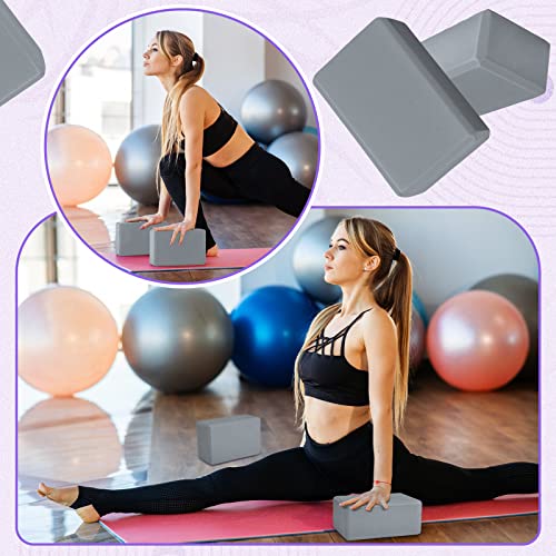 Wettarn 6 Pack Yoga Blocks 9 x 6 x 4 Inch EVA Foam, Lightweight | Non Slip, Yoga Props Accessories for Pilates, Stretching and Meditation - color: Gray