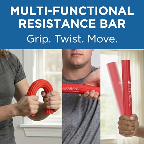 THERABAND FlexBar Resistance Bar, Physical Therapy, Flex, Elbow, Wrist, Red - color: Red - Light