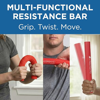 THERABAND FlexBar Resistance Bar, Physical Therapy, Flex, Elbow, Wrist, Red - color: Red - Light