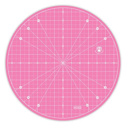 13"x13" Round Rotating Cutting Mat, Self Healing Mat with 360-Degree Rotation & Anti-Slip Base, Sewing Board Cutting Mat Perfect for Fabric Quilting Leather Hobby Project, Pink - color: Pink, size: 13"L x 13"W