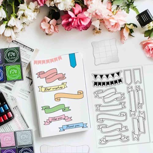 29 Pcs Journal Stamps for Crafting Card Making Supplies Set | 3 Acrylic Clear Stamp Blocks, 6 Clear Silicone Stamps Seals, 20 Craft Ink Pads Calendar Planner Stamp for DIY - style: 29Pcs Planner Clear Stamps