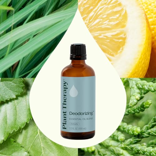 Plant Therapy Deodorizing Essential Oil Blend, 100 mL (3.3 oz), Made with 100% Pure Essential Oils, Undiluted, Perfect for Essential Oil Diffusers and Freshening A Room - size: 3.3 Fl Oz (Pack of 1)