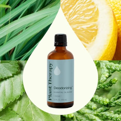 Plant Therapy Deodorizing Essential Oil Blend, 100 mL (3.3 oz), Made with 100% Pure Essential Oils, Undiluted, Perfect for Essential Oil Diffusers and Freshening A Room - size: 3.3 Fl Oz (Pack of 1)