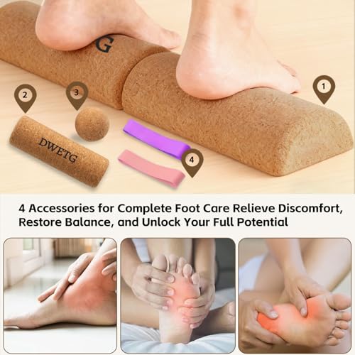 Premium Cork Balance Board for Foot Recovery & Mobility, Professional Foot Strengthening & Balance Training Kit for Plantar Fasciitis Relief, Physical Therapy & Stability - size: Basic version