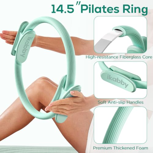 Pilates Kit, Home Pilates Kit with Weights, Pilates Equipment for Home Workout, Pilates Essentials Kit for Women, Yoga Pilates Mat Kit for Beginners, Pilates Set - color: Green