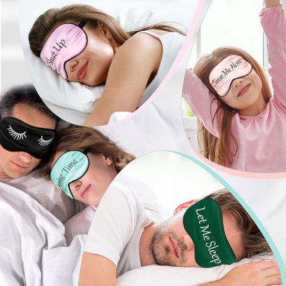 Geyoga 8 Pack Silk Funny Sleep Masks for Women Sleep, Retro Colors - color: Retro Colors