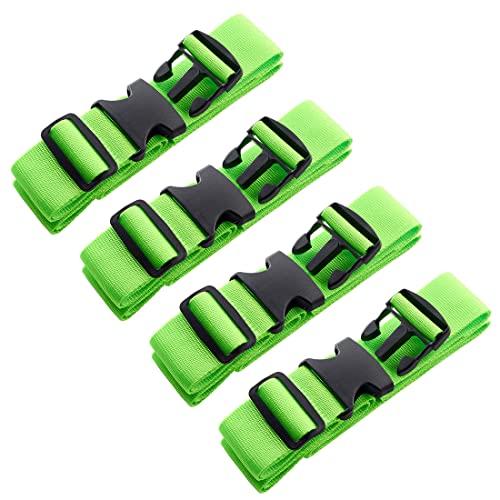 4pcs 74″×2″Luggage Straps for Suitcases,Adjustable Suitcase Straps and Heavy Duty Strap Buckle Packing Straps Travel Accessories Fluorescent Green - color: Fluorescent Green 4PCS