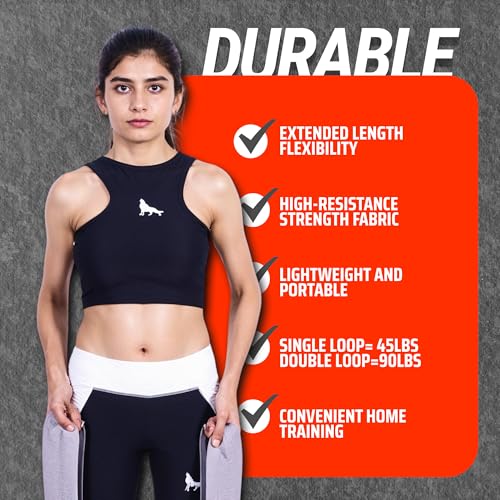 76 Inch Fabric Resistance Band for Strength Training, Mobility, and Stretching, Non-Slip Workout Band for Athletes, Home Gyms, Yoga, and Physical Therapy - color: Gray