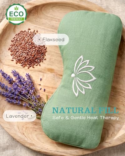 Hihealer Weighted Lavender Eye Pillow, Linen Flaxseed Eye Mask for Sleeping - color: Green