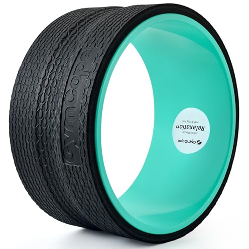 GymCope Back Roller Wheel, Spine-Safe Groove for Deep Stretch, 530 lbs | 1/2in sweat-resistant foam over ABS core, 4 sizes 4 to 12in plus 4-pack with 13in, yoga pilates home gym recovery, pvc free - color: Mint Green, size: 10 Inch-Medium