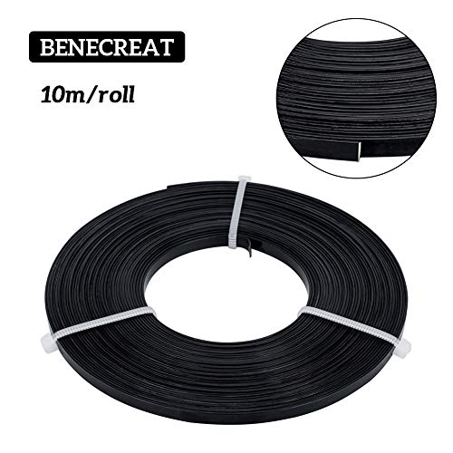 BENECREAT 32 Feet 18 Gauge Aluminum Wire, 5mm Wide Flat Jewelry Craft Wire for Bezel, Sculpting, Armature, Jewelry Making - Black - color: Black, size: 5mm