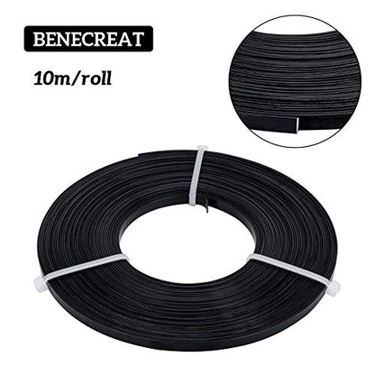 BENECREAT 32 Feet 18 Gauge Aluminum Wire, 5mm Wide Flat Jewelry Craft Wire for Bezel, Sculpting, Armature, Jewelry Making - Black - color: Black, size: 5mm