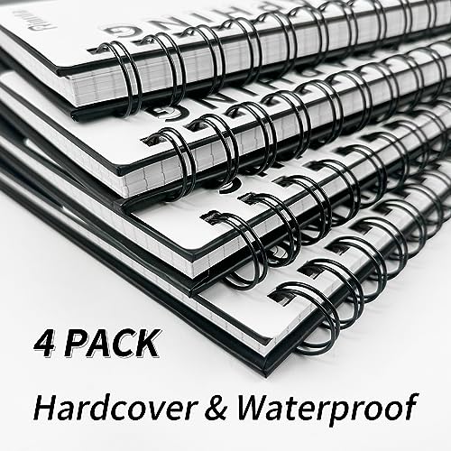 Dotted Journal Spiral Notebook 8.5" x 11"-4 Pack Dot Grid Notebook Hardcover Notebook 120 Pages 100 GSM Thick Dotted Paper Notebook Hardcover Journal for School, Office, Artist | 4 Pack Dot Grid Notebook Hardcover Notebook Thick Dotted Paper Notebook Hard