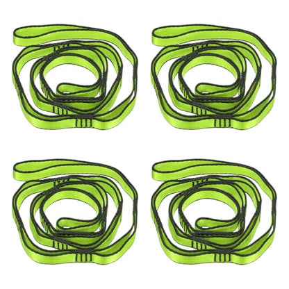 PATIKIL Daisy Chain Straps, Strong Climbing Strap Adjustable Nylon Chain Sling with Loops for Aerial Yoga Hammock Swing - color: Green, size: 51 Inch