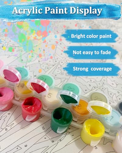 TOCARE Sloth Paint by Numbers Kit for Adults, Sloth Paint by Number Canvas Kit for Kid, Acrylic Adults' Paint-by-Number Kits for Animals Lovers 16x20inch (Without Framed) - color: TC-OPC-348