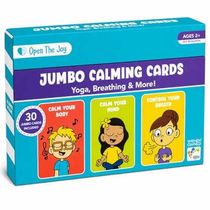 Open The Joy Jumbo Calming Cards, SEL Mindfulness Cards for Kids 3+