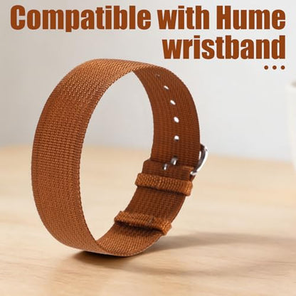 Replacement Nylon Loop for Hume Band, Soft Breathable Woven Wristband with Adjustable Metal Buckle for Hume Health Band Fitness Tracker All-Day Comfort Wear - color: brown
