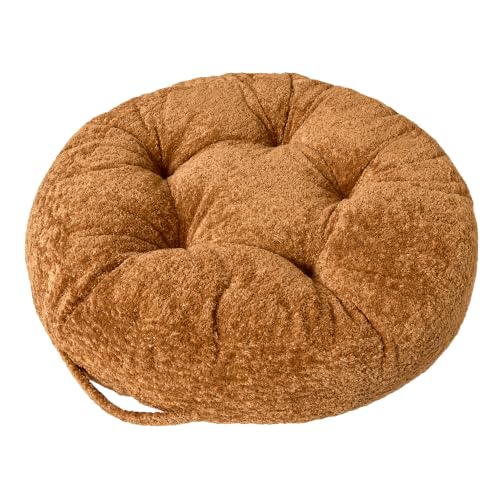Floor Cushion Pillow, Portable Large - color: Round, Brown