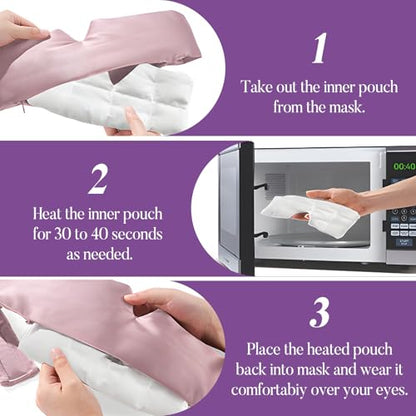 Lavender Heated Eye Mask Weighted Sleep Mask FSA-HSA Eligible Pink