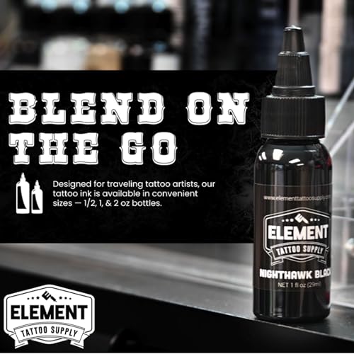 Element Tattoo Supply Black Tattoo Ink for Skin, 2oz | Bottle - size: 2oz