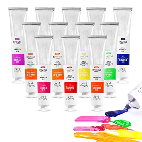 Paul Rubens Oil Paint, 12 Neon Colors, 50ml Large Tubes, Faster Drying Time | High Saturation, Art Supplies for Artists, Students, Beginners - color: 12 Neon Colors