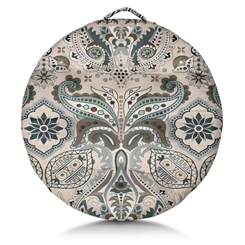 Meditation Cushion, Floor Pillows for Sitting, Meditation Pillow for Tatami Living Room, Yoga Sitting, Floor Pillow in Home & Outdoor, Memory Foam Added, 22x22 Inch - color: Indian Floral, size: Round