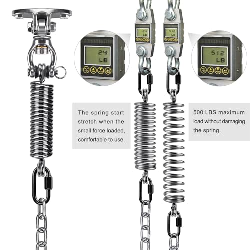 SELEWARE Hammock Chair Hanging Kit, Bearing Swing Hooks w/Spring & Chain - color: Bearing Swing Hanger With Chain & Straight Spring
