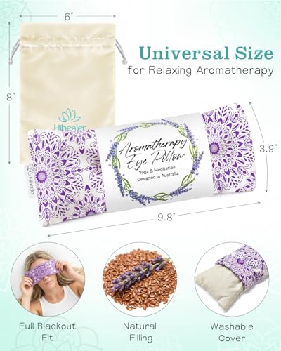 Hihealer Lavender Eye Pillow for Relaxation, Yoga, Sleep, Weighted Eye Mask - color: Lavender Purple