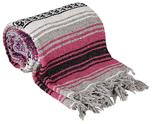 Canyon Creek Authentic Mexican Yoga Falsa Blanket (Pink) - color: Pink