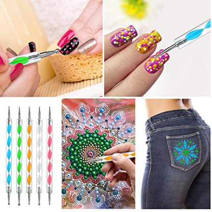 Mandala Dotting Tool Art Kit, Audab 42 Pcs Mandala Rock Dotting Set with Stencil Templates, Stylus Pens Paint Tray and Paint Brushes for Mandala Rock Painting