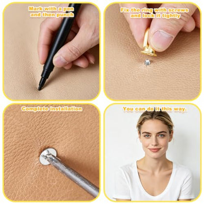 40Pcs D Rings for Purse,Metal D Rings for Bag Making, Purse Hardware for Handbags, Crossbody Straps, Leather Craft, DIY Bag Repair (Gold) - color: Gold