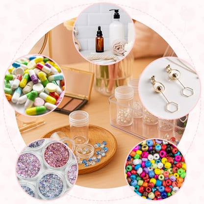 Embroidery Diamond Storage Box, 30PCS Big Clear Plastic Bead Containers with Silicone Funnel for Jewelry Painting DIY Art Craft Rhinestones Sewing Cosmetic Nail Glitter Powder - size: 6.5 x 5.5 x 2inches