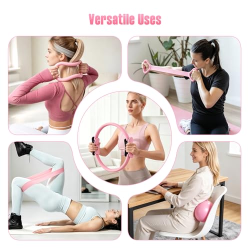 15-in-1 Pilates Kit for Women - Home Pilates Workout Kit with Pilates Ring, Yoga Ball, Exercise Bands, Sliders, Socks & Bag - Pilates Essentials Kit for Home Workouts, Pilates Sets for Women
