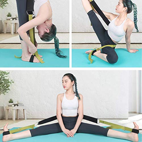 Yoga Stretching Strap, Improve Body Flexibility Stretch Strap Backbend Assist Trainer, Adjustable Leg Stretcher Home Gym Equipment for Pilates Splits Ballet Cheerleading Gymnastics Rehab - color: Green