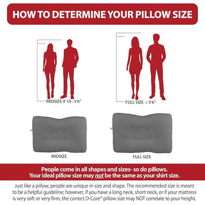 Ergonomic Cervical Pillow for Neck Pain Relief Back & Side Sleepers MID GR - color: Gray, size: Midsize