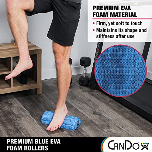CanDo Blue Marble High Density EVA Foam Roller For Muscle Restoration, Massage Therapy, Sport Recovery, And Physical Therapy. 6" x 36", Half-Round (30-2210) - size: 6" X 36", style: Half Round