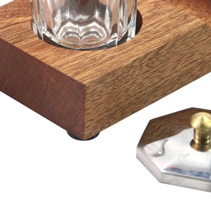 Crapyt Ink Well for Dip Pen Calligraphy Holder, Dip Pen Holder, Pen Rest | 2.83"×2.01"×0.79" Wood Desktop Pen Holder, Calligraphy Oblique Nib Holder
