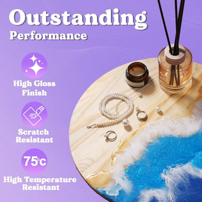 LET'S RESIN 1/2 Gallon Epoxy Resin,Crystal Clear Resin Epoxy Kit for Crafts | Bubble Free Casting Resin, 2 Part Resin and Hardener for DIY Art, Jewelry Making, Coasters, for Beginners & Pros - size: 64oz