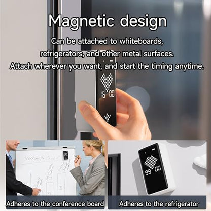 Visual Timer, Rechargeable Digital Hourglass Timer with LED Display - color: Black