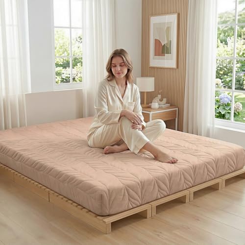 ZonLi Japanese Floor Mattress Futon Mattress Twin Size 6 Inch Thick - color: Coffee, size: Twin (75"L x 39"W x 6"Th)