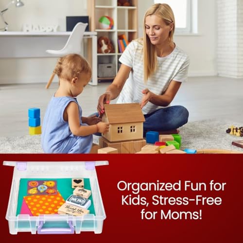 ArtBin Essentials 12 x 12 One-Compartment Craft Box, Clear | One Open Compartment, 15.25 x 14 x 3.5 Inches, Secure Latches, Stackable, Durable Polypropylene - color: Purple