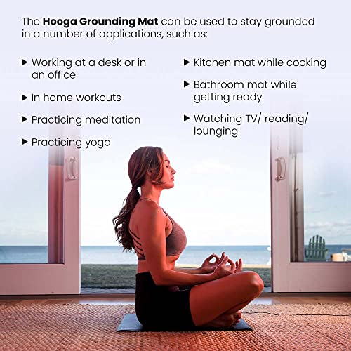 Hooga Grounding Mat for Desk, Feet & Floor – Conductive Carbon Grounding Pad with 15 Ft Cord, Non-Slip Backing, 24" x 16" Indoor Grounding Mat - size: 24x16