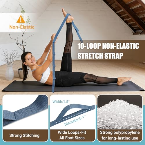 Slant Board Calf Stretch with Stretch Strap, 300 lb Portable Incline Board