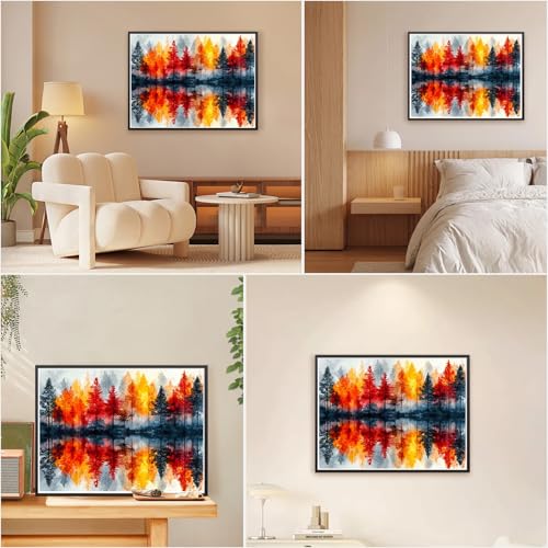 EOBROMD Paint by Numbers Kits for Adults Landscape Tree, DIY Kits Crafts for Beginner, Painting Adults, Oil Paint by Numbers for Home Decor Gift 20x16inch(Without Frame) - color: 14-Tree